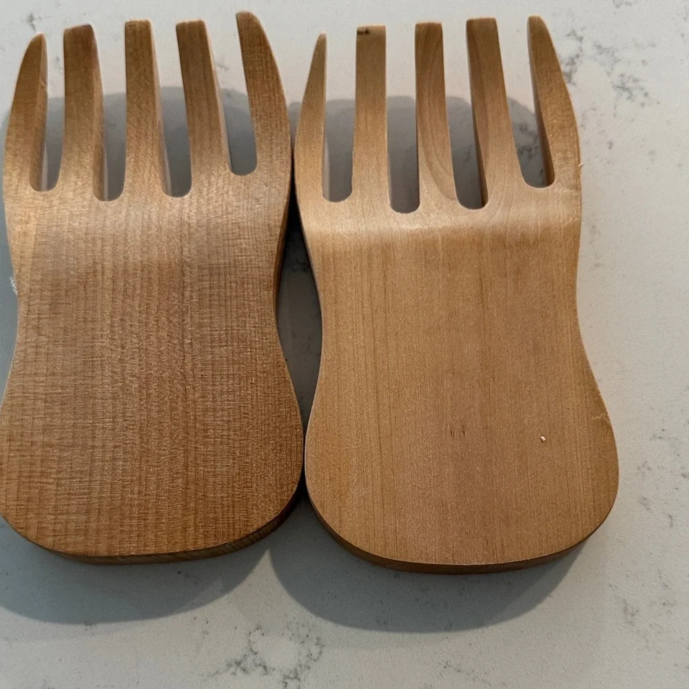 Moab Utah Bearly Cook’in Wooden Bear Claw Salad Servers